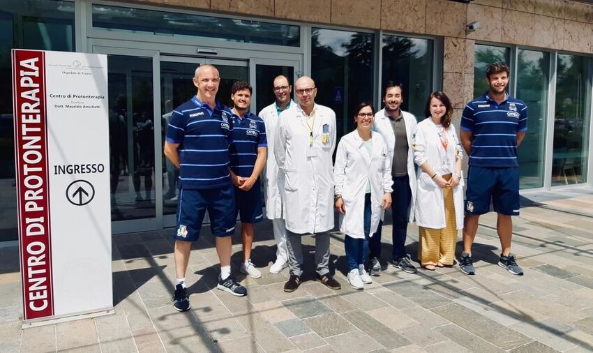 L'Italrugby in visita al Centro di protonterapia di Trento